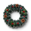 Imagem da oferta Guirlanda De Natal Decoração Porta Grande 30 Cm Enfeite Luxo Nevada Com Pinhas
