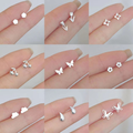 Imagem da oferta Brincos Silver Stud Design Simples Para Meninas