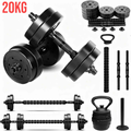 Imagem da oferta Kit Halteres Anilhas Barras E Kettlebell Ajustável BLACK - Até 20kg Treino Completo Em Casa