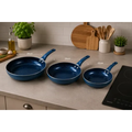 Imagem da oferta Kit Max Chef: 3 Frigideiras Cerâmica Antiaderente Indução 22cm + 24cm + 26cm Blue