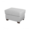 Imagem da oferta Puff MP-02 Assento Fixo em Couro Natural Branco Mempra Móveis