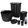 Imagem da oferta Kit Banheiro e Lavanderia Trama 7 Peças Preto Plasútil