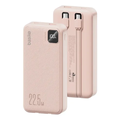 Imagem da oferta Power Bank Basike 20000mAh Rosa, Carga Rápida 22.5W para iPhone e Samsung, Com Cabos Embutidos e Display