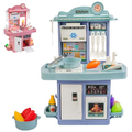 Imagem da oferta Cozinha Infantil De Brinquedo Completa Sai Água E Som Com Acessórios Faz De Conta (azul)