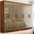Imagem da oferta Guarda Roupas Casal Grande 8 Portas 4 Gav. Com Pés Moderno Marrom