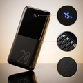 Imagem da oferta Power Bank Davely 20000mAh Turbo com 4 Cabos Integrados e Display de Bateria