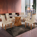 Imagem da oferta Conjunto Mesa Redonda com Vidro e 6 Cadeiras Tampo 120CMX120CM Barcelona Yescasa
