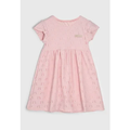 Imagem da oferta Vestido Manga Curta Infantil Kamylus Bordado Vazado Rosa