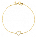 Imagem da oferta Pulseira Life Love IV Coração em Prata 925 com Banho de Ouro Amarelo 18k