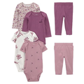 Imagem da oferta Conjunto De Calças 6-piece Bodysuits (short And Long Sleeve) And Pants Set Simple Joys By Carter'smeninas