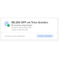 Imagem da oferta R$ 200 OFF em Telas Grandes Em produtos selecionados Compra mínima R$ 2.399 Limite de R$ 200