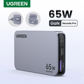 Imagem da oferta Ugreen 65w gan carregador de carga rápida 4.0 3.0 usb c carregador para iphone 17 16 15 pro pd 3.0 carregador rápido p