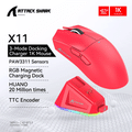 Imagem da oferta Mouse Gamer Sem Fio Attack Shark X11, Sensor PAW3311, com Dock.