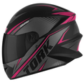 Imagem da oferta Pro Tork Capacete Moto R8 Fechado, Viseira Fumê, PretoRosa, Tam. 58