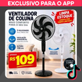 Imagem da oferta Ventilador de Coluna 127V 100W 3 Velocidades com Timer e Oscilação 138cm 6 Pás Ofer...