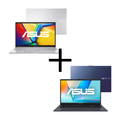 Imagem da oferta Notebook ASUS Vivobook 15 X1504MA-BQ250W Cool Silver + Notebook ASUS Vivobook Go 15 E1504FA-BQ5314WS Peacock Blue