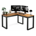 Imagem da oferta Escrivaninha Industrial Em L Berlim Mesa Escritório Home Office Para Estudo De Canto Em Mdf Cor Canela Preto