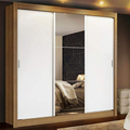 Imagem da oferta Guarda-roupa Casal Madesa Mônaco 3 Portas De Correr Com Espelho - Rusticbranco