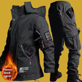 Imagem da oferta 2025 jaqueta de motocicleta masculina com outono e inverno conjunto de treinamento de veludo anti-desgaste impermeável