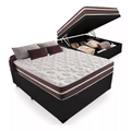 Imagem da oferta Cama Box Baú Casal mais Colchão De Molas Prime Colchões Classic Superlastic 138x188x64 Preto