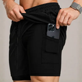 Imagem da oferta Bermuda Compressão Duplo Masculina 2 Em 1 Short Academia