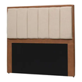 Imagem da oferta Cabeceira Casal 140cm material sintético Tecido Bouclê Madeira Maciça Estofada Quarto Parede Fixa Cama Box Nobre