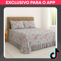 Imagem da oferta Colcha Lençol Helena CasalQueen 3 Peças com Babado Luxo