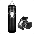 Imagem da oferta Saco Pancada Boxe120 Cm + Luva Bate Saco Muay thai Treino Luta Cor Preto Equipamento Luta Gorilla