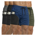 Imagem da oferta Kit 4 Shorts 2 Em 1 Masculino Dry Bermuda Academia Treino