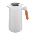 Imagem da oferta Lyor - Garrafa Térmica De Plástico Com Cabo De Madeira E Termômetro Branca 1l - Utensílios De Cozinha - Mesa Posta - Decoração - Itens Para Casa