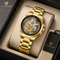 Imagem da oferta Relógio Masculino SKONE 7528 Mecânico Esqueleto - Resistente à Água Quartzo Pulseira de Aço Vidro Reforçado Elegan