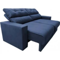 Imagem da oferta Sofá 3 Lugares Clean Retrátil Reclinável Cama Inbox - Azul - Liso