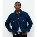 Imagem da oferta Jaqueta Jeans com Bolsos Frontais e Costura Marcada