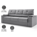 Imagem da oferta Sofá com Porta Copos Retrátil e Reclinável Tom 2,05m Velosuede - NETSOFAS