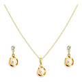 Imagem da oferta Conjunto Colar E Brinco Feminino Pérola Banhado Ouro 18k Dourado