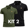 Imagem da oferta Kit 2 Camisetas Polo Masculina P AO G3 Varias Cores Bordados Variados 100% Algodao