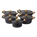 Imagem da oferta Jogo De Panela Alumínio Fundido Batido Grosso Preto 5 Peças