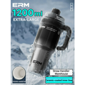 Imagem da oferta Copo Cerâmico Extra Grande de 1200ML Garrafa de Água em Aço Inoxidável Frasco Térmico Isolado com Canudo e Alça,