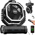 Imagem da oferta LOLLYES Ventilador de Acampamento Recarregável ar Livre com Luz Bateria de 20000mAh Gancho Giratório 360° 4 Velocidad