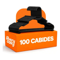 Imagem da oferta Kit 100 Cabides Pretos Plástico Adulto