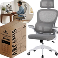 Imagem da oferta Cadeira Escritório Presidente Ergonômica NR17 Marqs Home Arcanis Cinza com Apoio Lombar e Encosto Mesh Premium