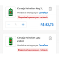 Imagem da oferta Barril Cerveja Heineken Keg 5L + 3 unids Heineken 269ml