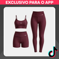 Imagem da oferta Kit Conjunto Fitness Legging + Short + Top Alça Zero Transparência Arm