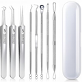 Imagem da oferta Kit Removedor de Cravos e Espinhas Profissional 8 Peças Inox com Estojo Ferramentas de Higiene Facial para Limpeza