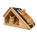 Imagem da oferta Casinha Gato Toca Arranhador Madeira Mdf Carpete 30x47x36cm - ACB Torneados em Madeiras