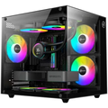 Imagem da oferta Gabinete Gamer Kalkan Midgard Lite Wind, M-ATX, Frontal e Lateral em Vidro Temperado, 3 Ventoinhas RGB, Preto KLK00091