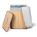 Imagem da oferta Cesto De Roupa Suja De Bambu Com Tampa E Alças 50 Litros Kontuz