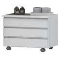 Imagem da oferta Gabinete Banheiro JOIA 60cm Rodinhas Puxador Aluminio Branco Inteiro