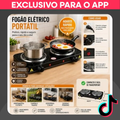 Imagem da oferta Fogão Elétrico Portátil 1000W 5 Níveis Temp Cooktop SimplesDuplo