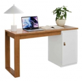 Imagem da oferta Escrivaninha Mesa Home Office De Escritório Para Notebook Computador PC Com Prateleira E Porta - Star Paris Cor Preto Canela